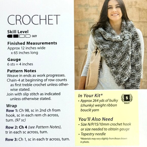 Annies Hook & Needle Kit Club Crochet Kit "Its A Wrap" - New - Picture 9 of 9